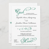 コンパス ローズ 神は愛 結婚式招待状 招待状 (正面/裏面)