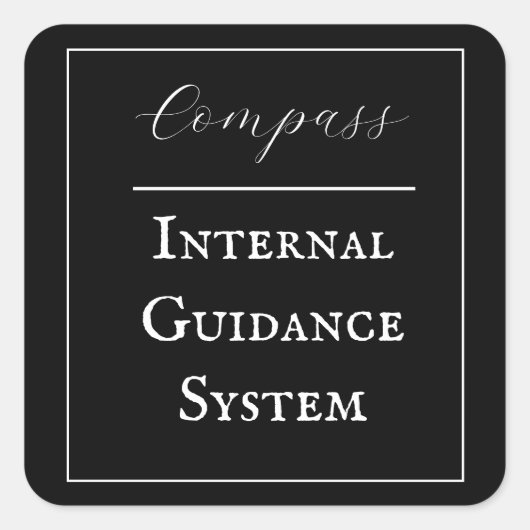 「コンパス – 内部ガイダンス制度」のフレーズ スクエアシール (正面)