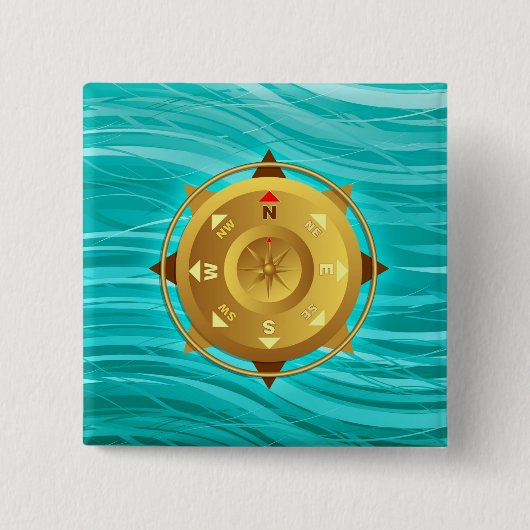 コンパス 缶バッジ (正面)