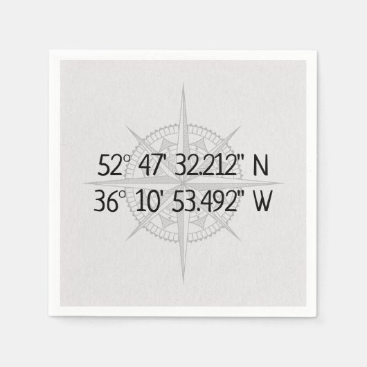コンパスGPSホーム座標 スタンダードカクテルナプキン (正面)