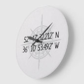 コンパスGPSホーム座標 ラージ壁時計 (傾斜)