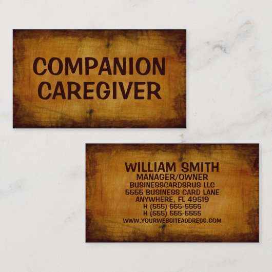 コンパニオン介護者アンティーク名刺 名刺 (正面/裏面)
