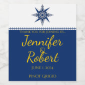 コンパ航海のスバラネイビーイエローワインラベル ワインラベル (シングルラベル)