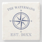 コンパ航海のスバラネイビーブルーファミリー名 ストーンコースター (正面)