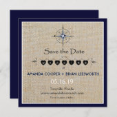 コンパ航海のス/ネイビービーチ結婚式日付の保存 セーブザデート (正面/裏面)