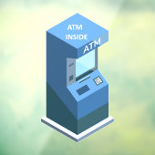 コンビニエンスストアのATMが店舗内にある ウィンドウサイン (シート3)