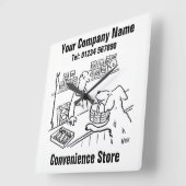 コンビニエンスストア スクエア壁時計 (傾斜)