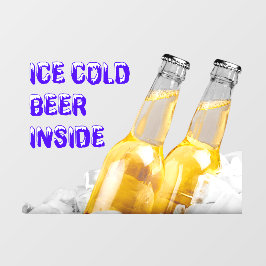 コンビニ氷冷ビール入り ウィンドウサイン