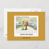 コンピおもしろいュータギークマンガ手描きエプロン ポストカード (正面/裏面)