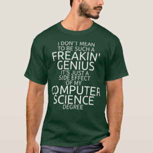 コンピおもしろいューターサイエンス学位天才卒業 Tシャツ