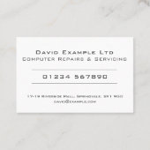 コンピはっきりしたュータの修澄ん復とサービスのデザイン 名刺 (裏面)