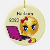 コンピカスタマイズューターガールクリスマス セラミックオーナメント (裏面)