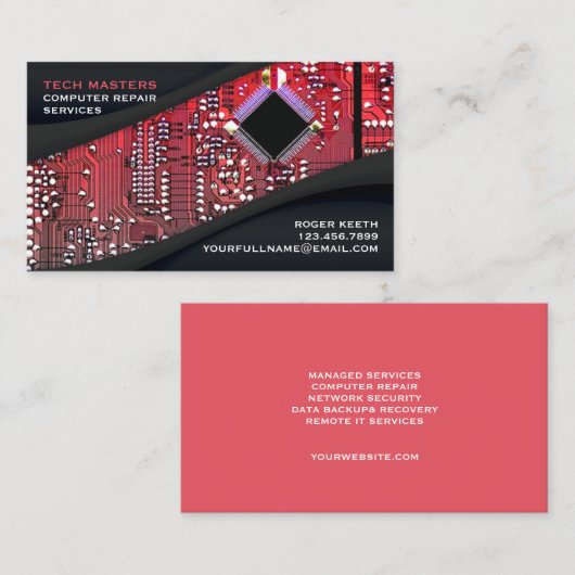 コンピカスタムュータフランスのー・ビジネス・カード 名刺 (正面/裏面)