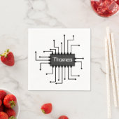 コンピパーソナライズされたュータICチップ画像 スタンダードカクテルナプキン (インサイチュ)