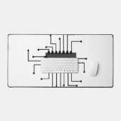 コンピパーソナライズされたュータICチップ画像 デスクマット (キーボード&マウス)