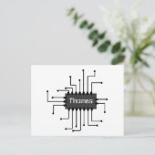 コンピパーソナライズされたュータICチップ画像 ポストカード (スタンド正面)