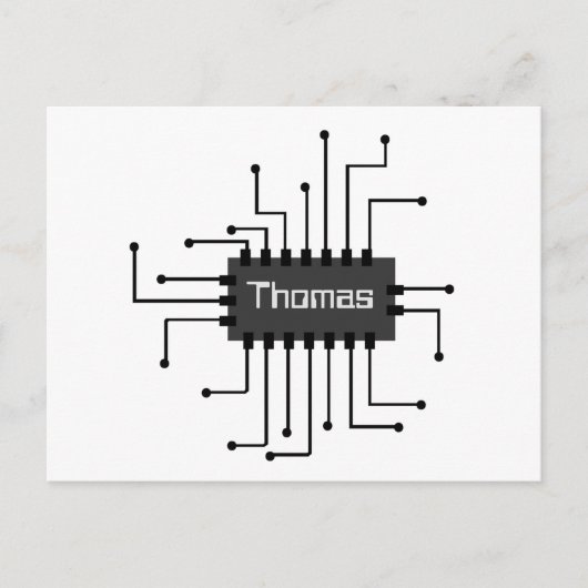 コンピパーソナライズされたュータICチップ画像 ポストカード (正面)