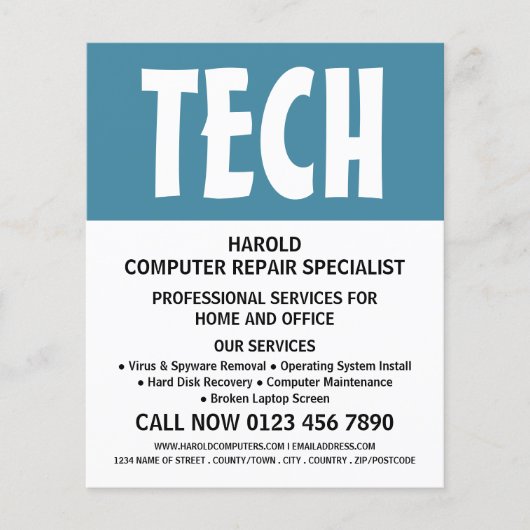 コンピモダンはっきりしたュータ修理スペシャリスト広告の チラシ (正面)