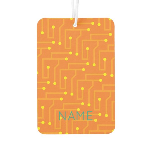 コンピモダンュータ回路基板オレンジ色の黄色のNAME カーエアーフレッシュナー (裏面)