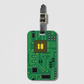 コンピュータおたくのサーキットボードCPU ラゲッジタグ (正面縦)