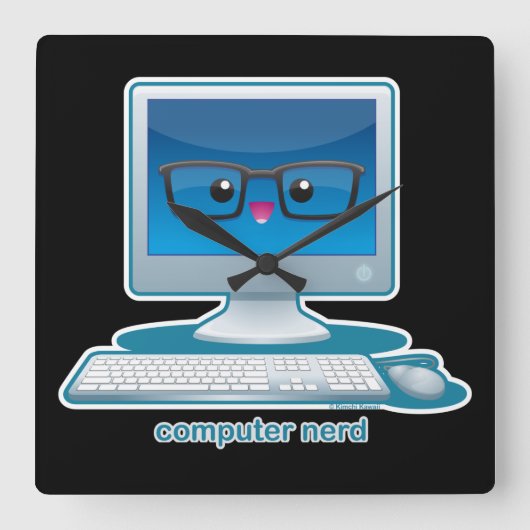 コンピュータおたく スクエア壁時計 (正面)