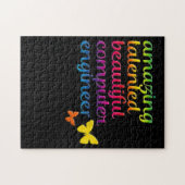 コンピュータおもしろいエンジニア |かわいい女の子のエンジニアリング ジグソーパズル (横)