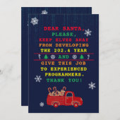 コンピュータおもしろいテクノロジプログラマーのクリスマス シーズンカード (正面/裏面)