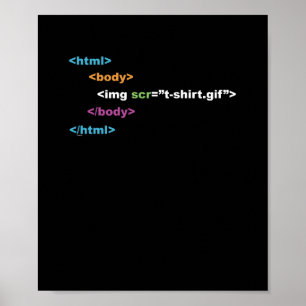 コンピュータおもしろいプログラムコードHTML ポスター