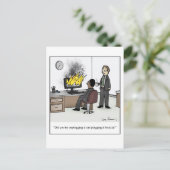 コンピュータおもしろいーとテクノロジのオフィスの漫画 ポストカード (スタンド正面)