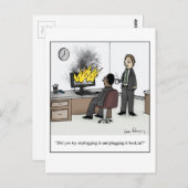 コンピュータおもしろいーとテクノロジのオフィスの漫画 ポストカード (正面/裏面)