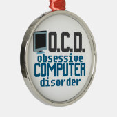 コンピュータおもしろい中毒ITガイTechieクリスマス メタルオーナメント (右)