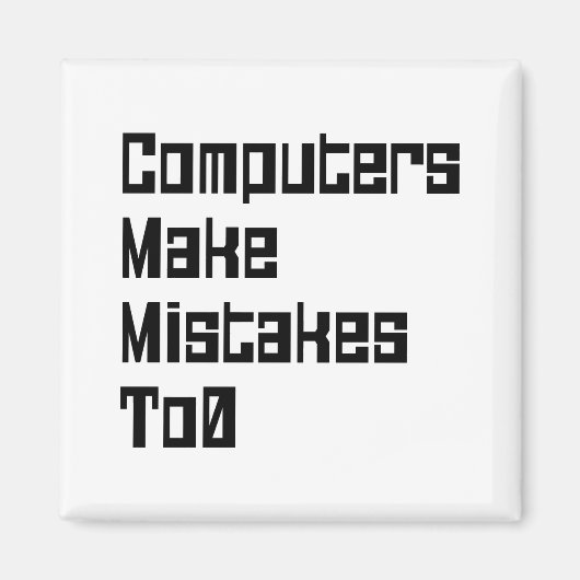 コンピュータが0に失敗する マグネット (正面)