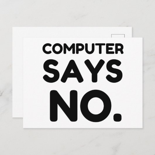 コンピュータがNOと表示 ポストカード (正面/裏面)