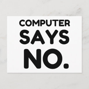コンピュータがNOと表示 ポストカード