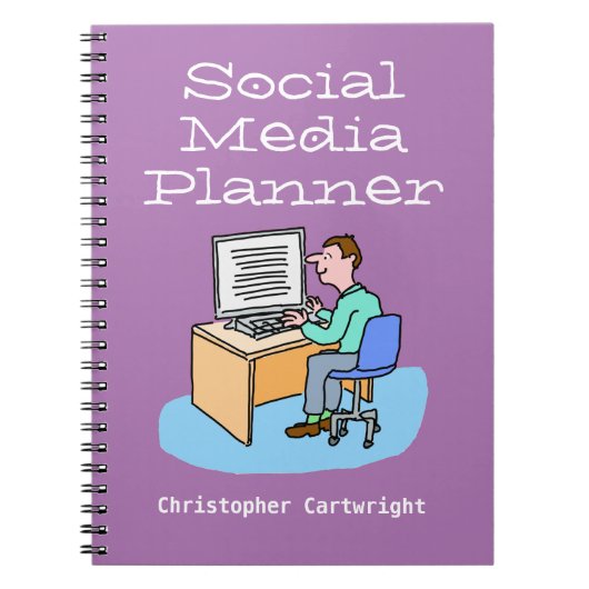 コンピュータでソーシャルメディアに取り組む人。 ノートブック (正面)