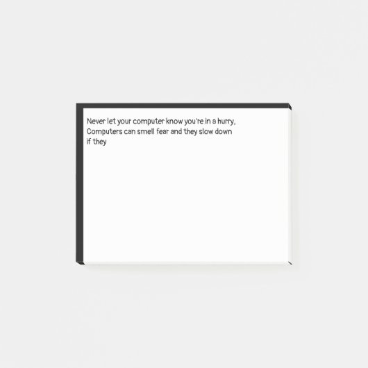 コンピュータにあなたは急いで知らせるな ポストイット (正面)