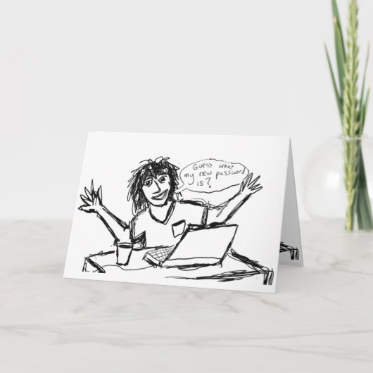 コンピュータのおたくユーモアのあるー カード (正面)