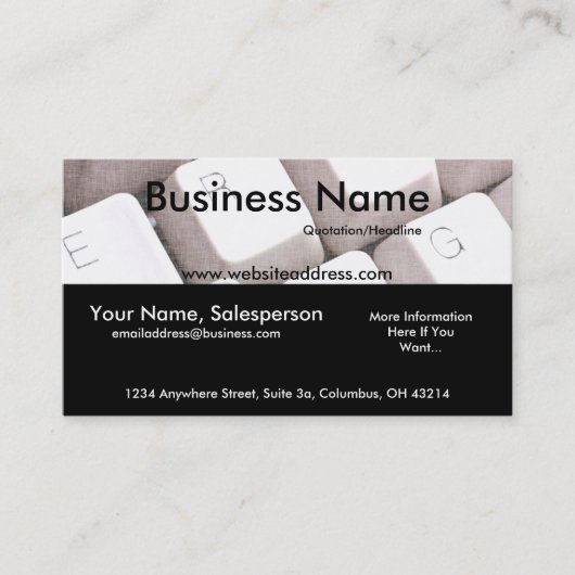 コンピュータのキーボードのデザイン1の名刺 名刺 (正面)