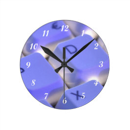 コンピュータのキーボードブルーライト ラウンド壁時計