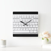 コンピュータのキーボード スクエア壁時計 (ホーム)