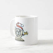 コンピュータのクリスマス コーヒーマグカップ (正面左)