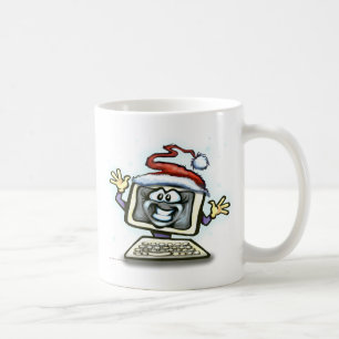 コンピュータのクリスマス コーヒーマグカップ