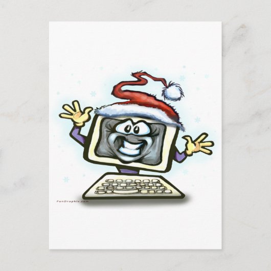 コンピュータのクリスマス シーズンポストカード (正面)