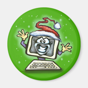 コンピュータのクリスマス マグネット