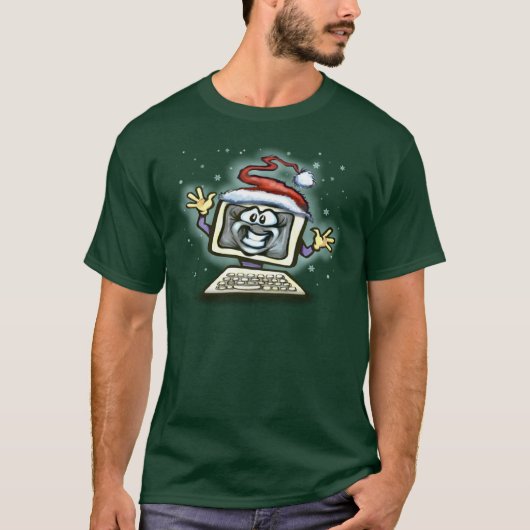 コンピュータのクリスマス Tシャツ (正面)