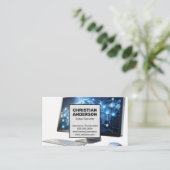 コンピュータのグローバルネットワーク | 技術サポート 名刺 (スタンド正面)