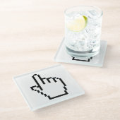 コンピュータのハンドポインタ/マウスカーソル ガラスコースター (アングル)