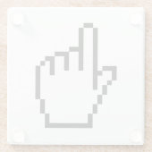 コンピュータのハンドポインタ/マウスカーソル ガラスコースター (裏面)