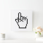 コンピュータのハンドポインタ/マウスカーソル スクエア壁時計 (ホーム)