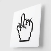 コンピュータのハンドポインタ/マウスカーソル スクエア壁時計 (傾斜)